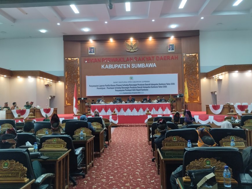 DPRD Kabupaten Sumbawa Gelar Sidang Paripurna: Pansus II Sampaikan Laporan Pembahasan Dua Raperda Tahun 2026