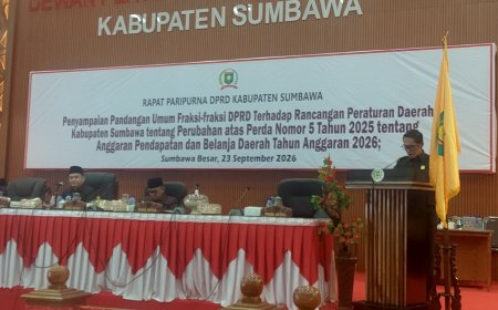 Paripurna DPRD Sumbawa: Fraksi PAN Minta APBD-P 2026 Fokus Efektivitas dan Persiapan SDM Tambang
