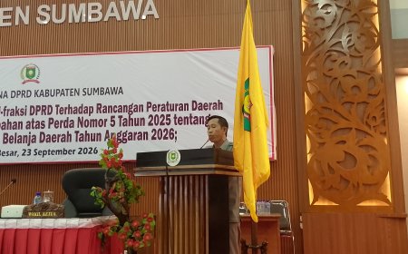 Fraksi Demokrat PPP Pembangunan DPRD Sumbawa Disampaikan Pandangan Umum Ranperda APBD-P TA 2026