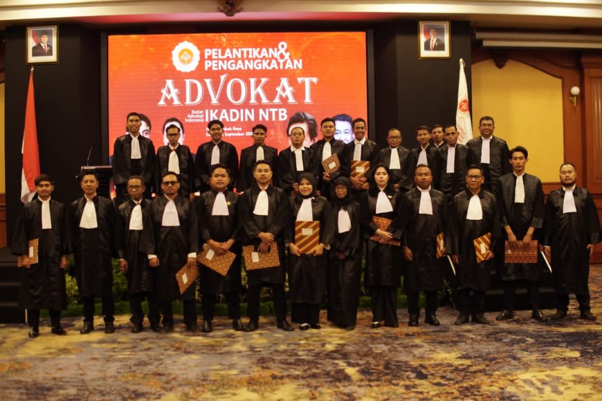 Pelantikan 25 Advokat Baru IKADIN NTB Dihadiri Sekjen, Integritas dan Independensi Jadi Pesan Utama