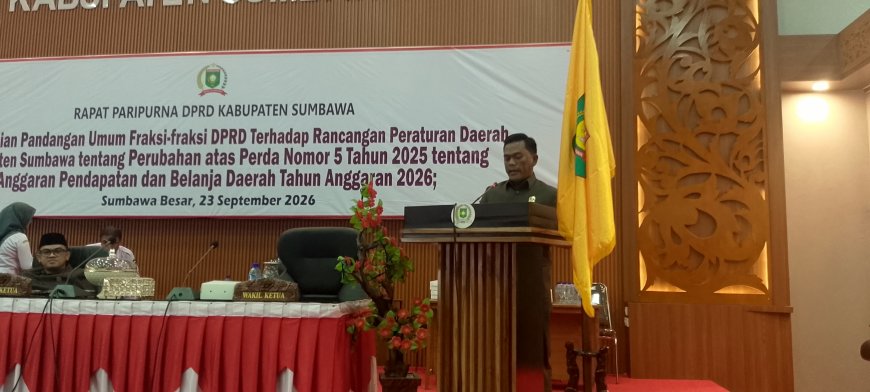 Paripurna DPRD Sumbawa: Fraksi Gerindra Soroti APBD-P 2026, RSUD Sering, dan Program MBG