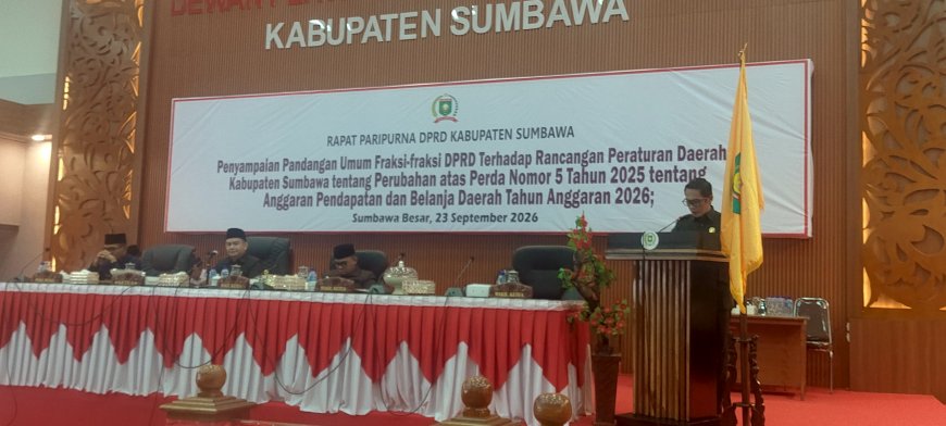 Paripurna DPRD Sumbawa: Fraksi PAN Minta APBD-P 2026 Fokus Efektivitas dan Persiapan SDM Tambang