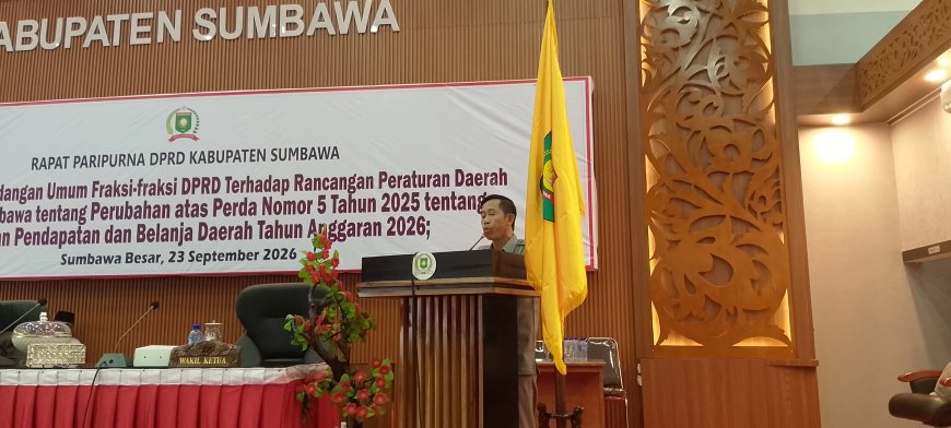Fraksi Demokrat PPP Pembangunan DPRD Sumbawa Sampaikan Pandangan Umum Ranperda APBD-P TA 2026