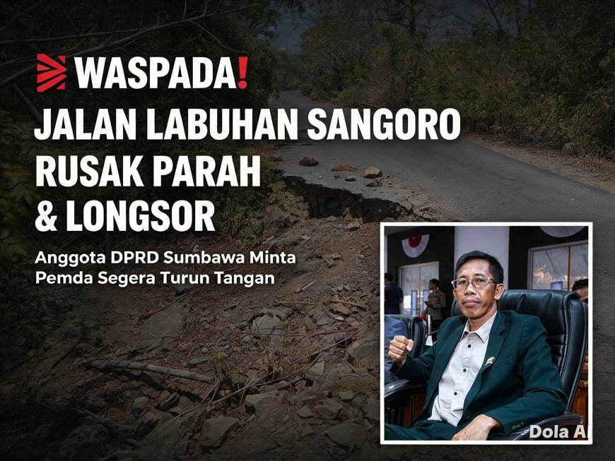 Waspada! Jalan Labuhan Sangoro Rusak Parah dan Longsor, Anggota DPRD Sumbawa Minta Pemda Segera Turun Tangan