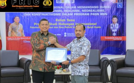 Kepala BNNP Aceh Bahas Ancaman Narkotika dalam Perspektif Hubungan Internasional di FISIP USK