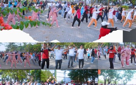 Jaga Kebugaran dan Pererat Silaturahmi, IISWARA, DWP, serta Sekretariat DPRD Sumbawa Gelar Senam Bersama