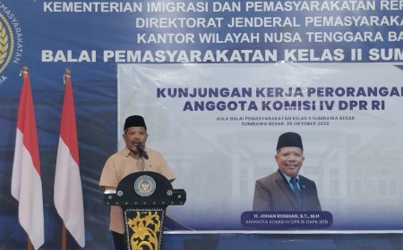 Kunker ke Bapas Kelas II Sumbawa Besar, H. Johan Rosihan Komitmen Akselerasi Pemberdayaan Ekonomi dan Ketahanan Pangan bagi Klien Pemasyarakatan
