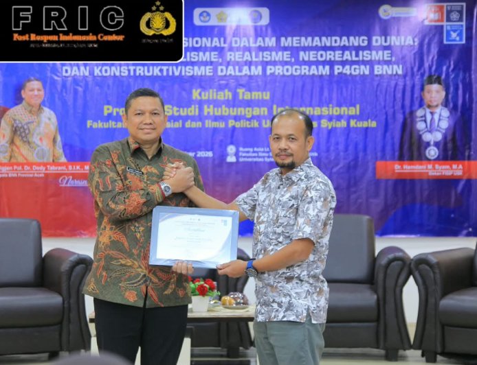 Kepala BNNP Aceh Bahas Ancaman Narkotika dalam Perspektif Hubungan Internasional di FISIP USK