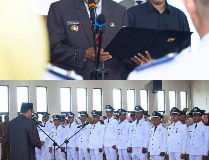 Lantik 18 Kepala Desa, Bupati H. Jarot Tegaskan: Menang Pilkades Harus Dibuktikan dengan Kerja Nyata