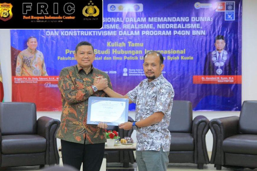 Kepala BNNP Aceh Bahas Ancaman Narkotika dalam Perspektif Hubungan Internasional di FISIP USK