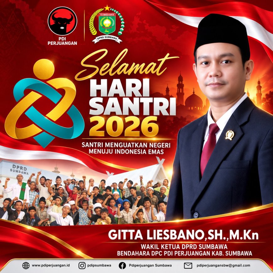 Wakil Ketua DPRD Gitta Liesbano Mengucapkan Selamat Hari Santri Nasional 2026
